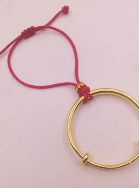 宝宝婴儿童金手镯防丢红绳手链