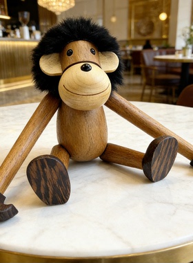 丹麦木偶玩具摆件猩猩实木长臂猴