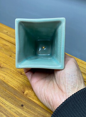 宋式美学汝瓷汝窑水培兰花兰草菖蒲花盆微景观盆景无孔有孔仿古釉