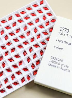 「「AiMTnails马姑娘家新品华子红色平底异形钻美甲装饰饰品」