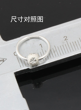 999纯银耳环女开运转运珠小耳饰