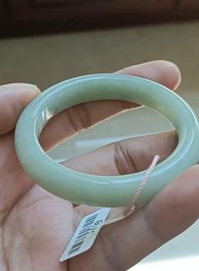 商场撤柜天然和田玉手镯玉镯子内部绵纹 带官方证书保真品礼物q75