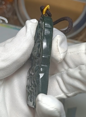 商场撤柜-天然和田玉特大号观音吊坠玉坠挂件带官方证书保真品l80