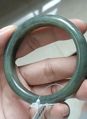 商场撤柜-天然和田玉点墨青花手镯玉镯 带国家官方证书保真品g71