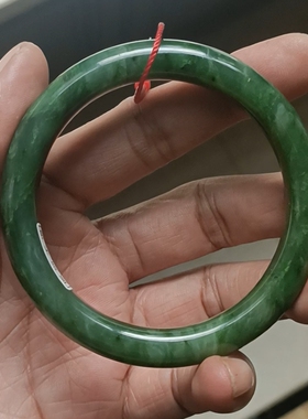 商场撤柜天然和田玉碧玉手镯玉镯无纹裂 带国家官方证书保真品n48