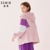 Áo khoác nữ Senma 2019 xuân hè mới hit màu áo trùm đầu rộng áo khoác ulzzang nữ ngắn - Áo khoác ngắn áo lông cừu Áo khoác ngắn