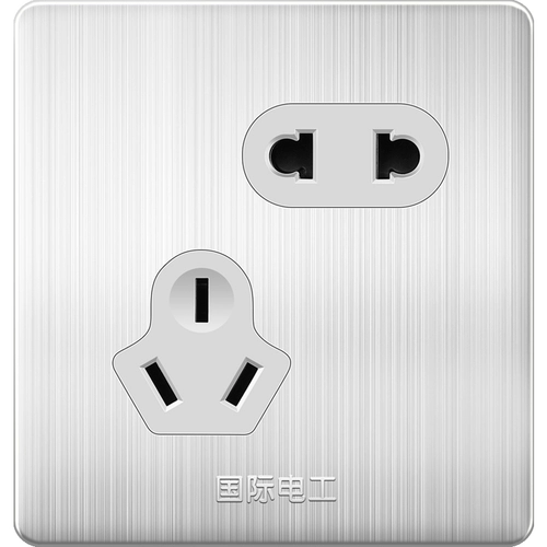 Международный электрик серебряный переключатель из нержавеющей стали 2 Три сайта панель 86 Dark 5 -отверстие