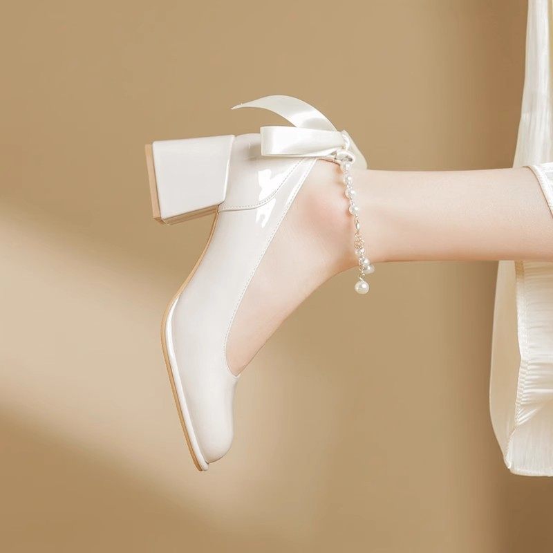 高跟鞋女新款春夏季粗跟公主婚鞋伴娘婚纱温柔仙女玛丽珍鞋晚晚风,淘宝优惠券,粉丝福利购,淘宝优惠卷