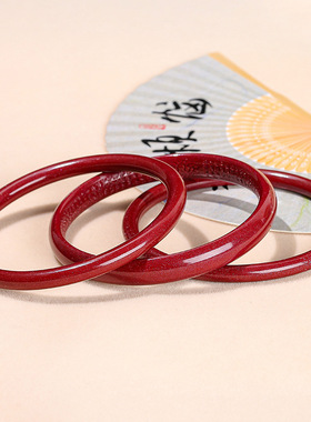 天然老矿朱砂手镯高含量紫金砂镯子女心经手串本命年礼物手饰饰品