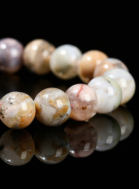 3A油画阿拉善石手链天然石纹似油画小众设计饰品自留送礼男女手串