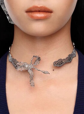 蕾丝蝴蝶结项圈春夏新款