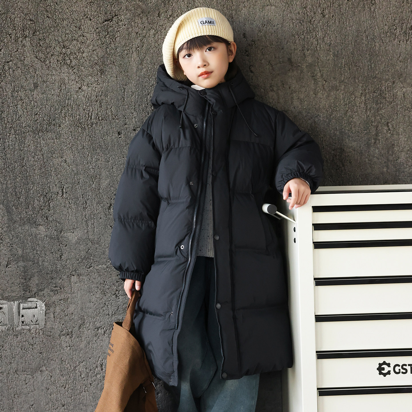 康衣儿童装羽绒服中长款2025冬季新款女童羽绒服男童中大童亲子装