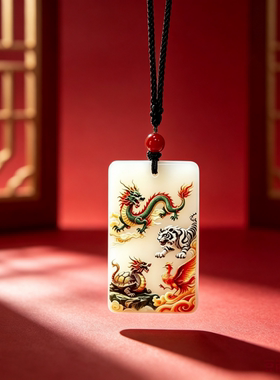 新中式流行四大神兽方牌吊坠