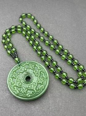祥云纹绿钰平安扣吊坠男女款通用