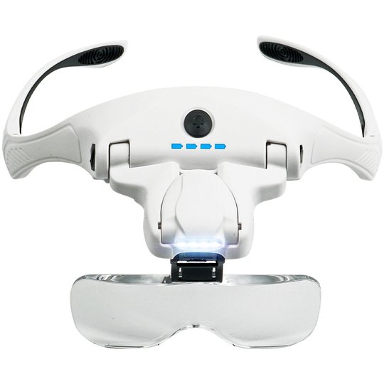 头戴式放大镜USB充电老年人阅读高清电子维修专用花眼镜便携带灯