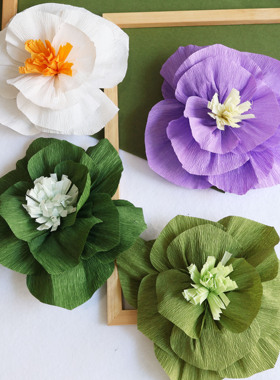 成品皱纹纸花装饰布置花
