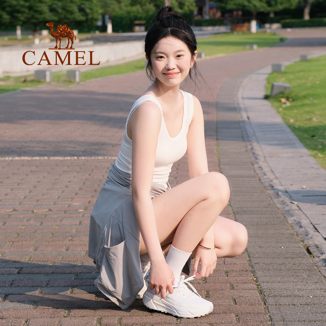 【骆驼追云】厚底女款跑步鞋减震女鞋 骆驼跑步鞋