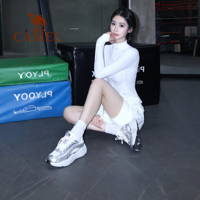 骆驼星岩女鞋2026春季新款厚底老爹鞋百搭透气防滑运动户外休闲鞋