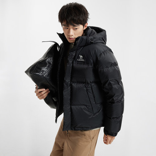 迪丽热巴同款骆驼羽神PRO 男装羽绒服鹅绒加厚保暖面包服短款冬季 - 图2