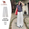 Camel knitted cotton straight loose casual pants for men and women