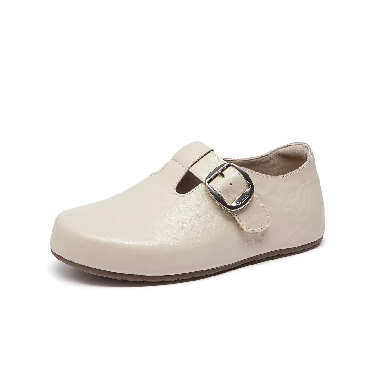 骆驼女鞋2026春季新款懒人一脚蹬复古包头勃肯鞋女玛丽珍平底单鞋,淘宝优惠券,粉丝福利购,淘宝优惠卷