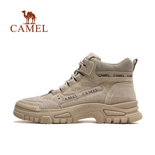 骆驼户外男鞋2025冬季新款高帮加绒运动登山徒步休闲舒适工装鞋男 - 图0