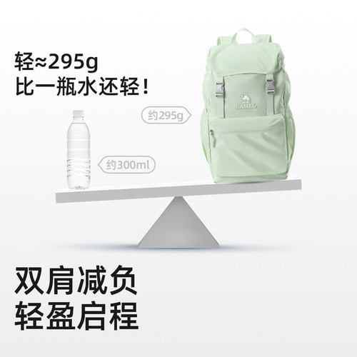【仅295g】骆驼轻量化双肩包通勤旅行旅游背包可折叠户外大容量 - 图0