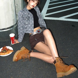 骆驼马丁靴女鞋2025秋季新款爆款大黄靴