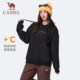 ເສື້ອຍືດກິລາ Camel hooded sweatshirt ສໍາລັບແມ່ຍິງ, ວ່າງແລະ versatile ມີ fleece