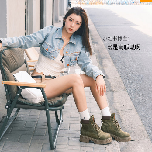 骆驼大黄靴马丁靴女款2025新款英伦风冬季厚底靴子登山鞋工装短靴 - 图3