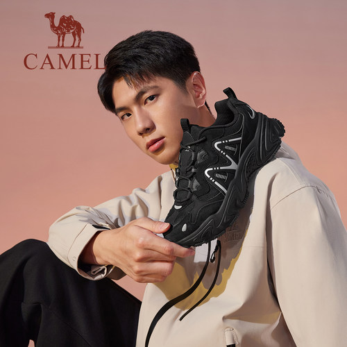 骆驼星野运动鞋女款2025秋冬新款透气女鞋厚底增高老爹鞋休闲鞋子 - 图3
