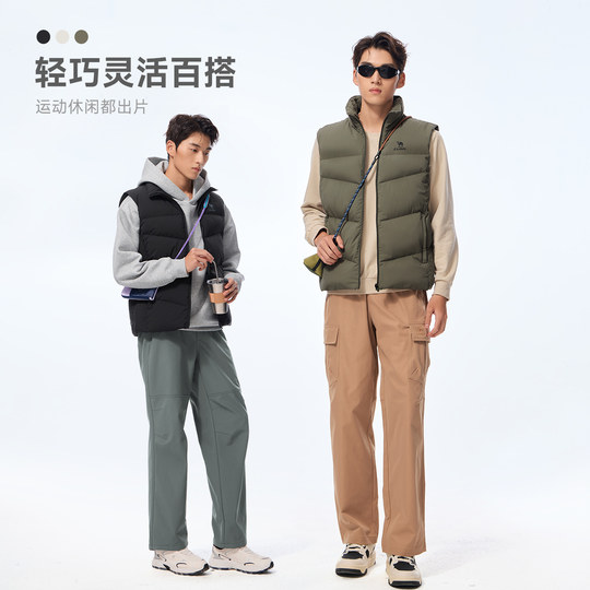 骆驼运动三防羽绒马甲男秋冬季新款保暖防泼水羽绒服休闲背心外套