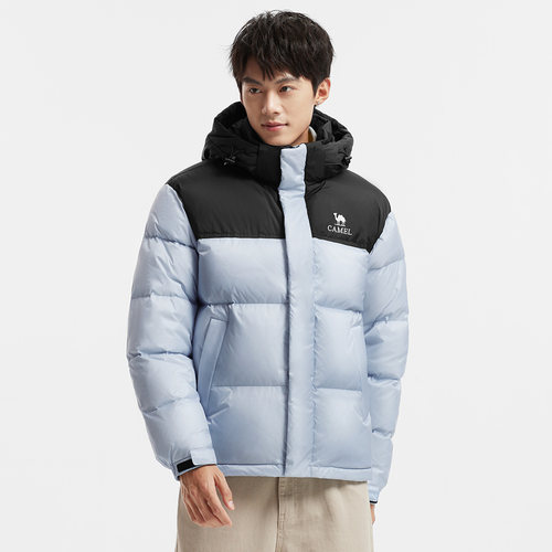 迪丽热巴同款骆驼羽神PRO 男装羽绒服鹅绒加厚保暖面包服短款冬季 - 图1