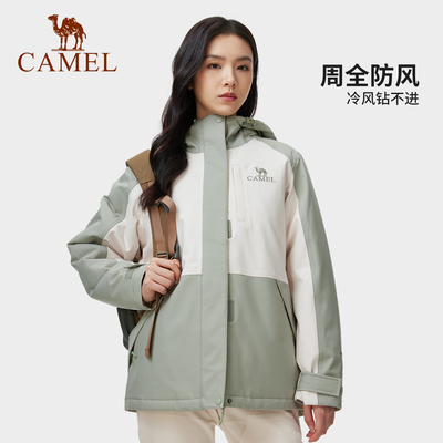 骆驼夹棉冲锋衣男女夹克硬壳外套防风防水进藏旅游保暖棉服登山服