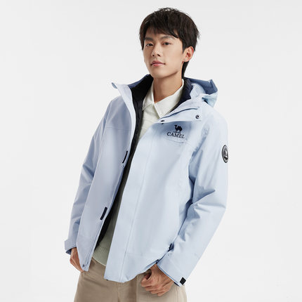 骆驼男装冲锋衣男户外夹克外套三