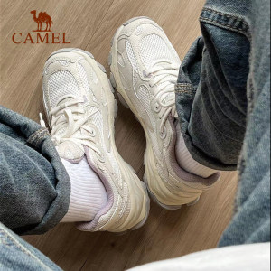 骆驼漫游运动鞋女款慢跑鞋新款夏季女鞋透气鞋子休闲老爹鞋登山鞋