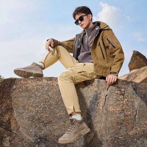 骆驼户外男鞋2025冬季新款高帮加绒运动登山徒步休闲舒适工装鞋男 - 图2