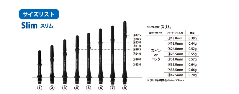 COSMO FIT SHAFT CARBON 系列碳纤维细腰形飞镖杆8种长度 - 图0