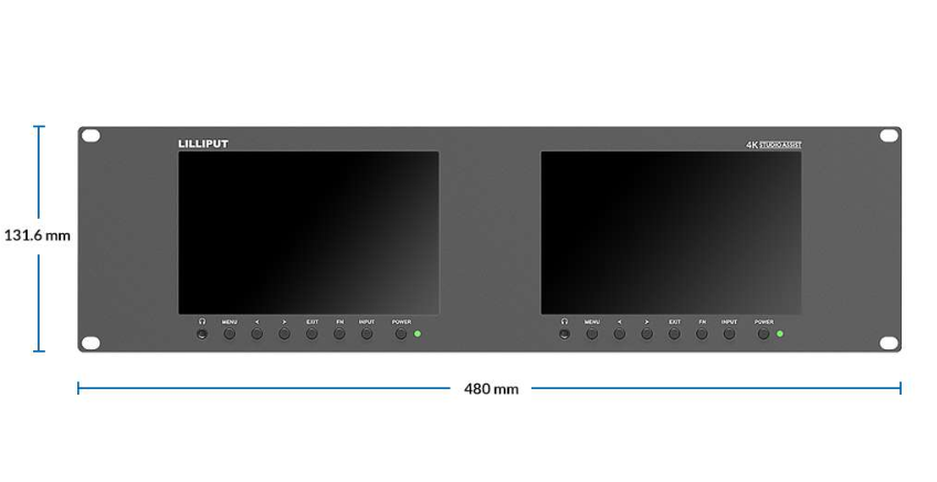 LILIPUT利利普RM-7029S 7寸3G-SDI/HDMI双联监视器3RU机架式金属 - 图2