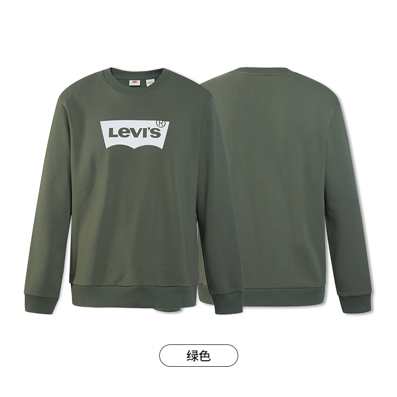 【商场同款】Levi's李维斯春季新品男士圆领卫衣多色内搭上衣-图1