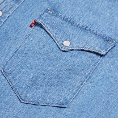 Levi's李维斯男士美式复古宽松潮流休闲百搭长袖蓝色牛仔衬衫外套 - 图2