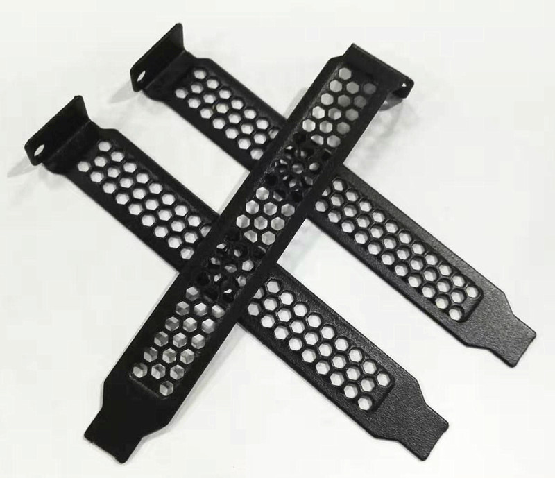 电脑机箱后置显卡PCI防尘挡片主板通用金属挡板黑银 12cm通风散热 - 图0