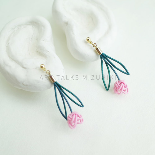 「郁金香」日本进口水引耳饰DIY手工材料包 含教程 包邮 - 图1