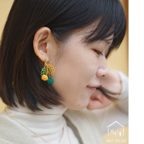 「秋果子」日本进口水引耳饰DIY手工材料包 可爱秋天 含教程 包邮 - 图1