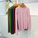 Women's long sleeve thick round neck cashmere cotton top
