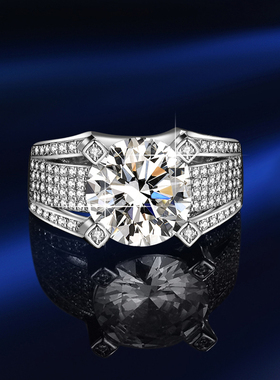 【自营】GUIJIANG/瑰匠 进口GRA莫桑石5克拉戒指环奢华满钻饰品