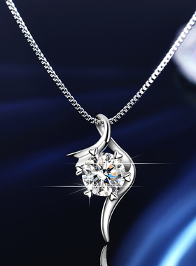 GRA女纯银六爪吊坠项链莫桑钻