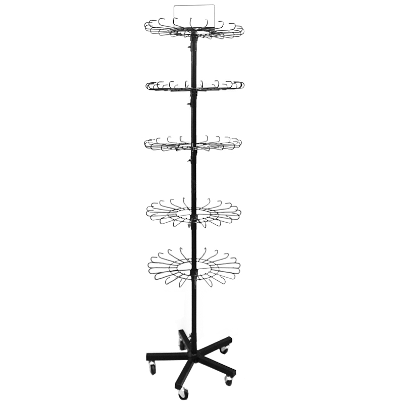 稳地摊牢固防盗架七层落地展示旋转饰品架袜子围巾手机壳货架挂件