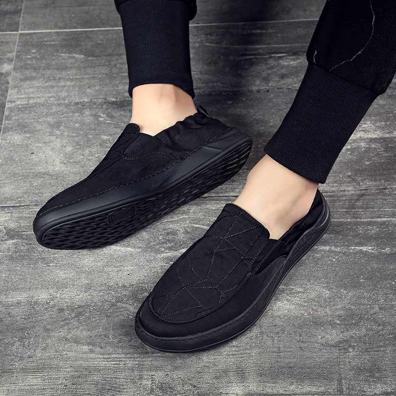 男鞋2025年新款潮一脚蹬豆豆鞋子男休闲鞋男帆布鞋男套脚懒人鞋,淘宝优惠券,粉丝福利购,淘宝优惠卷
