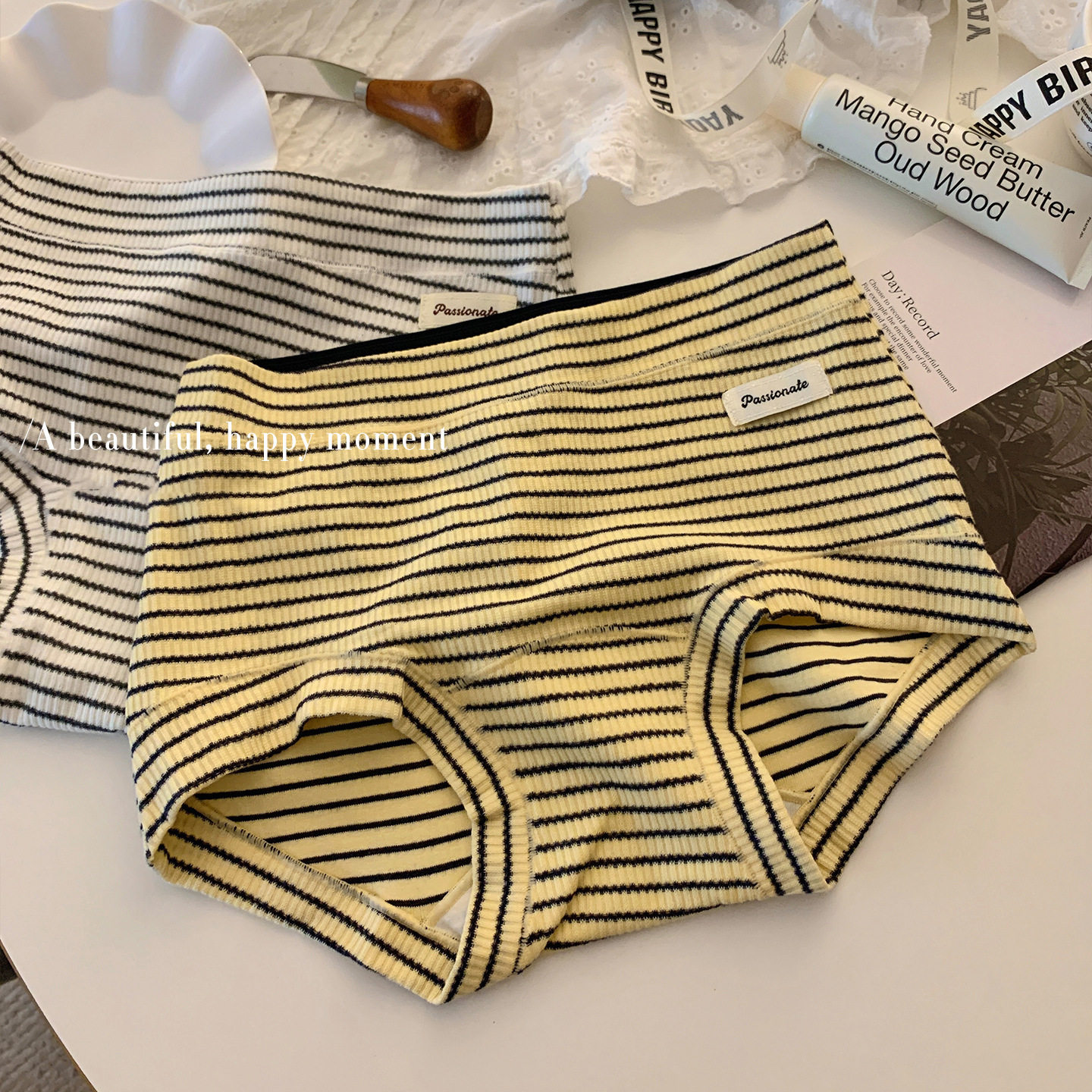 复古美式条纹纯棉内裤女螺纹10A抗菌加长裆中腰女士大码内裤批发,淘宝优惠券,粉丝福利购,淘宝优惠卷
